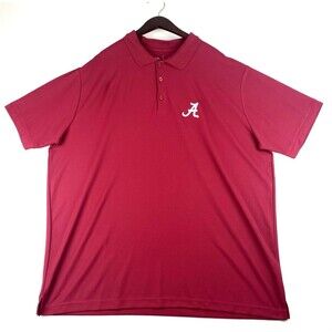 Alabama Crimson Tide Mens XXL Polo Shirt Antigua NCAA Bama Red Short Sleeve Logo
